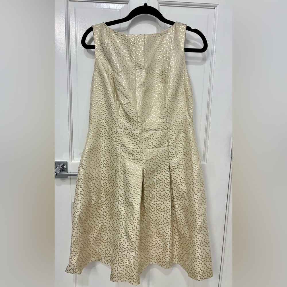 Ralph Lauren Cream and Gold Polka Dot Dress
